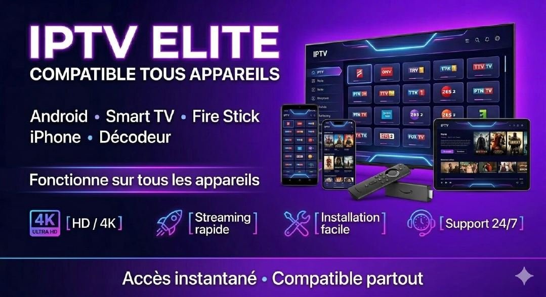 IPTV Elite compatible Android Smart TV Fire TV Stick iPhone PC